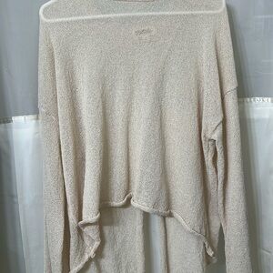 Listicle open back cream blouse